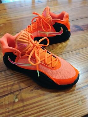 Men's Nike Giannis Freak 7 Orange and Black Mid-Top with Pink-Gold Swoosh